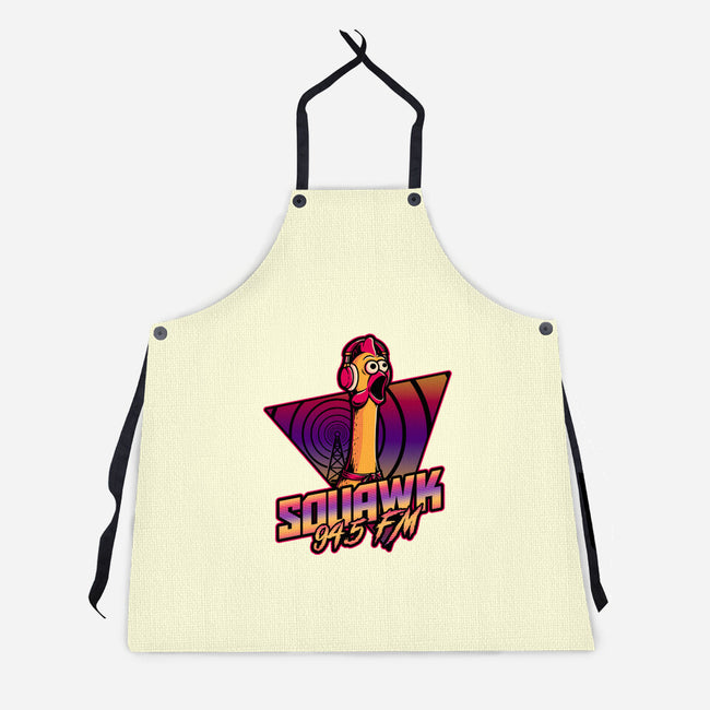 Chicken Vaporwave Radio-Unisex-Kitchen-Apron-Studio Mootant