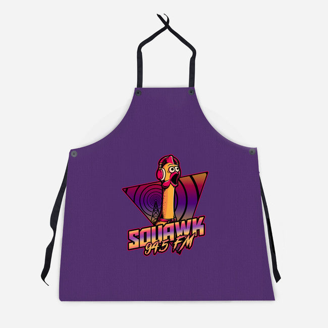 Chicken Vaporwave Radio-Unisex-Kitchen-Apron-Studio Mootant