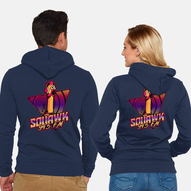 Chicken Vaporwave Radio-Unisex-Zip-Up-Sweatshirt-Studio Mootant