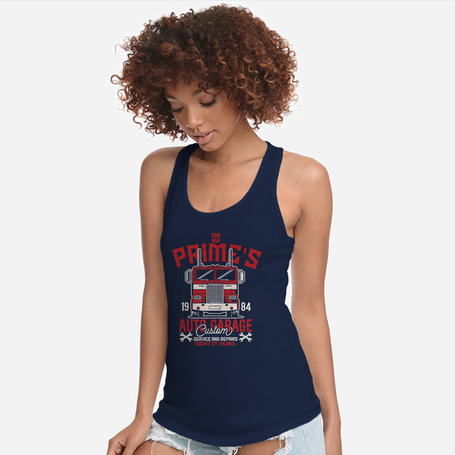 Prime's Auto Garage-Womens-Racerback-Tank-CarloJ1956