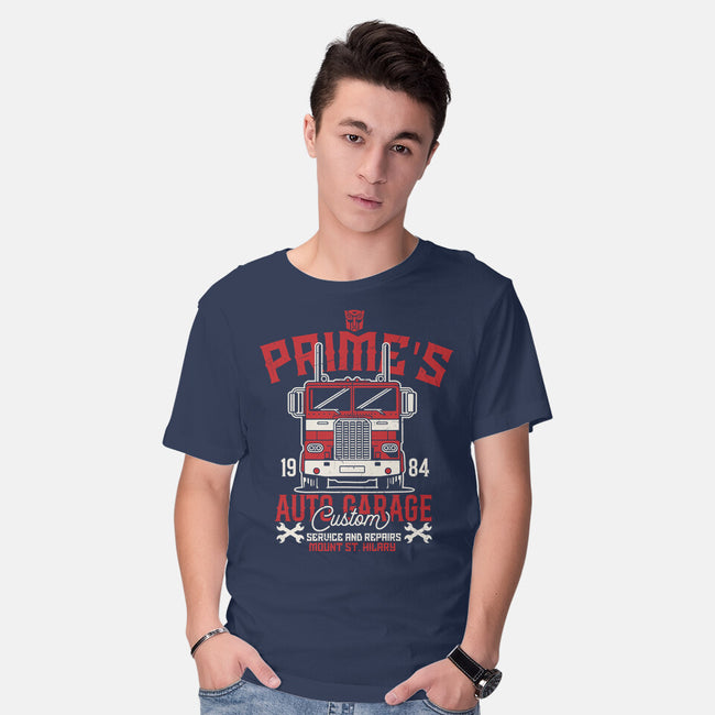 Prime's Auto Garage-Mens-Basic-Tee-CarloJ1956
