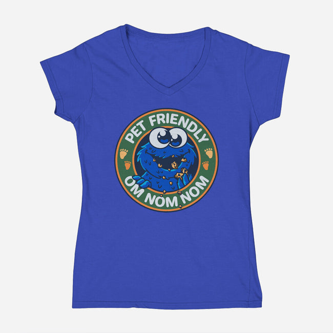 Friendly Monster-Womens-V-Neck-Tee-Getsousa!