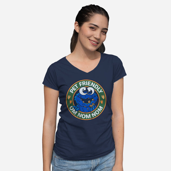 Friendly Monster-Womens-V-Neck-Tee-Getsousa!
