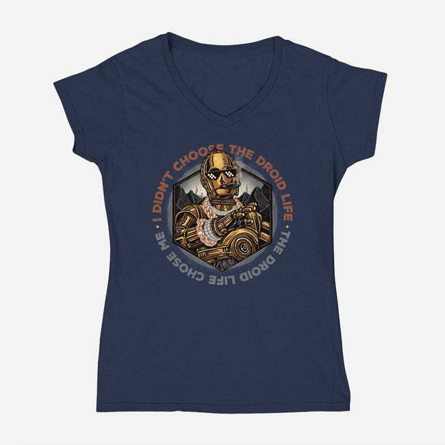 The Droid Life-Womens-V-Neck-Tee-glitchygorilla