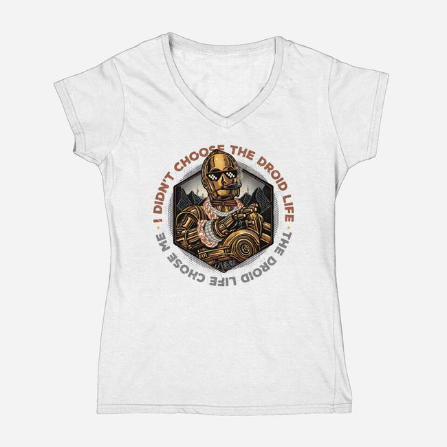 The Droid Life-Womens-V-Neck-Tee-glitchygorilla