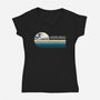 Retro Hokusai-Womens-V-Neck-Tee-DrMonekers