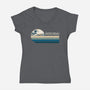 Retro Hokusai-Womens-V-Neck-Tee-DrMonekers