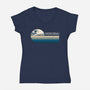 Retro Hokusai-Womens-V-Neck-Tee-DrMonekers