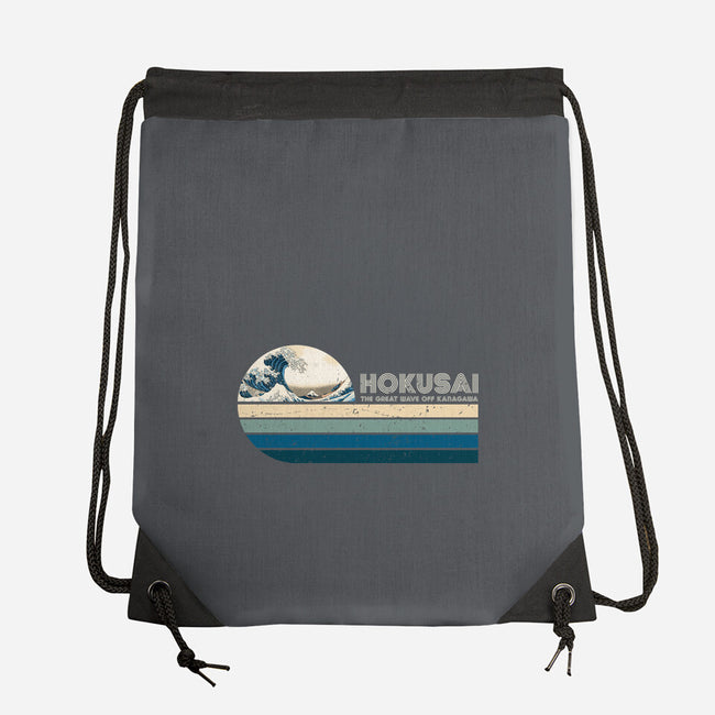 Retro Hokusai-None-Drawstring-Bag-DrMonekers