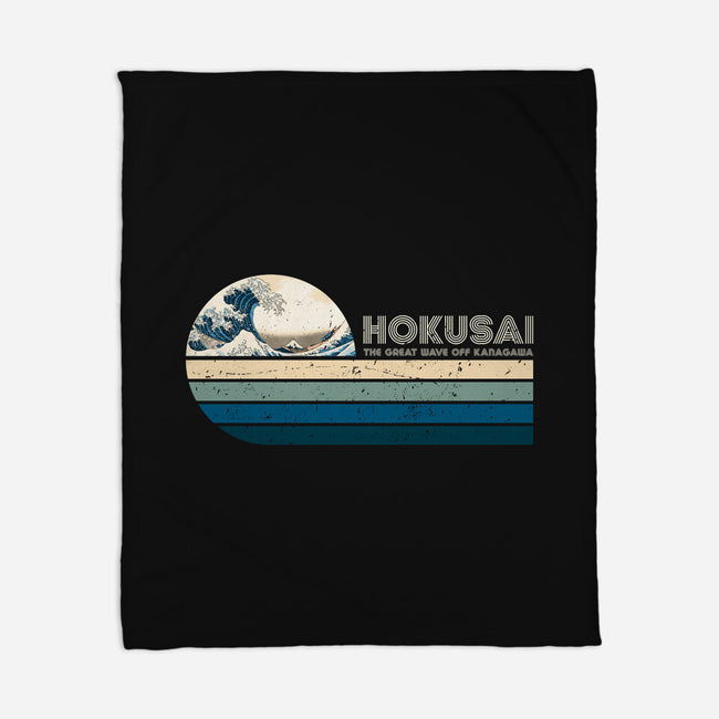 Retro Hokusai-None-Fleece-Blanket-DrMonekers
