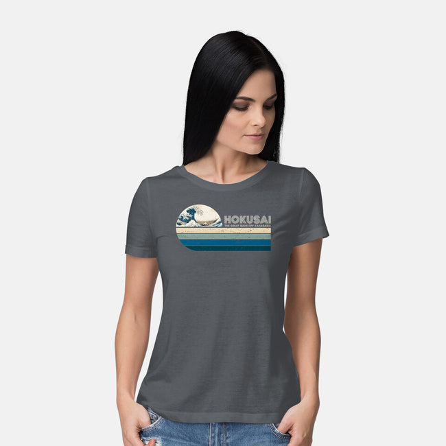 Retro Hokusai-Womens-Basic-Tee-DrMonekers