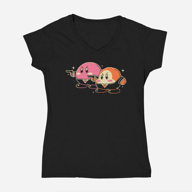 Puff Fiction-Womens-V-Neck-Tee-naomori