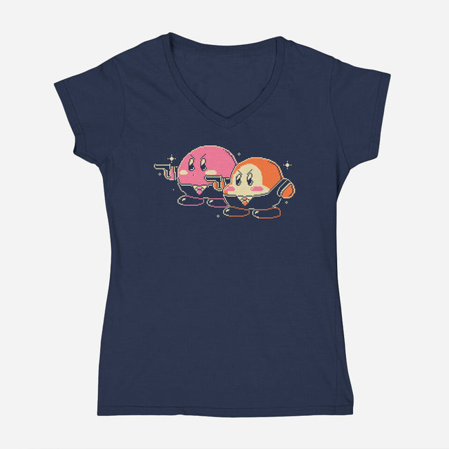 Puff Fiction-Womens-V-Neck-Tee-naomori