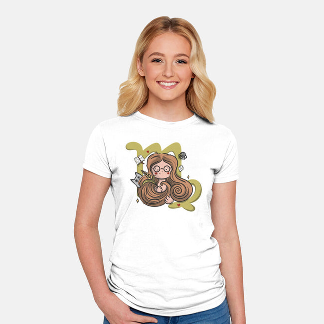 Celestial Virgo-Womens-Fitted-Tee-OnlyColorsDesigns
