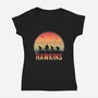 Hawkins Keep Back-Womens-V-Neck-Tee-alfbocreative