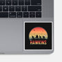 Hawkins Keep Back-None-Glossy-Sticker-alfbocreative
