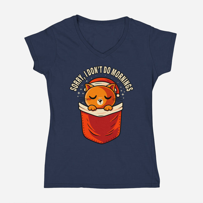 I Don’t Do Mornings-Womens-V-Neck-Tee-erion_designs