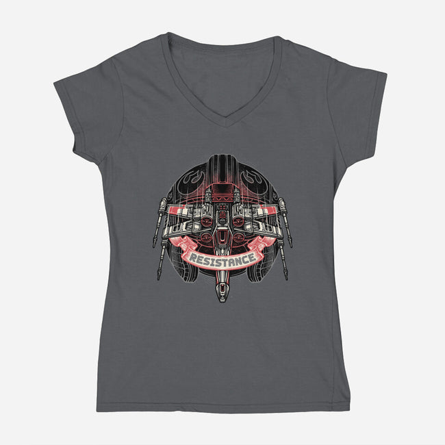 The Spark Of Rebellion-Womens-V-Neck-Tee-glitchygorilla