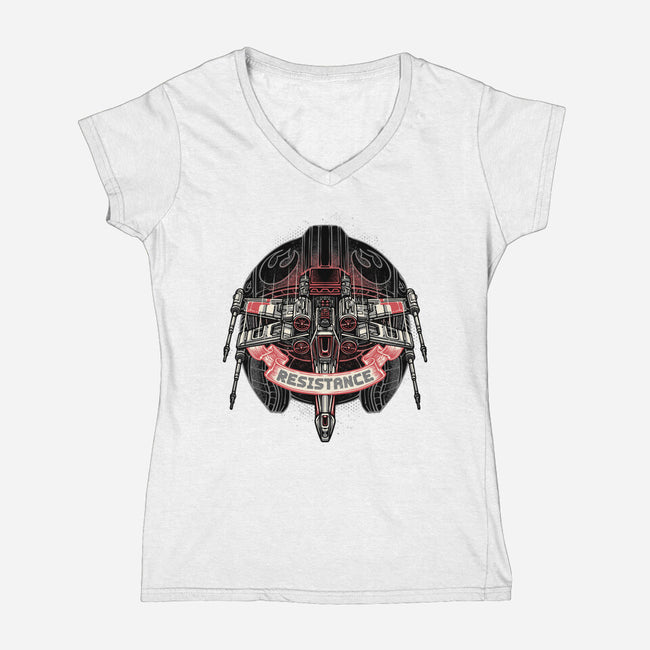 The Spark Of Rebellion-Womens-V-Neck-Tee-glitchygorilla