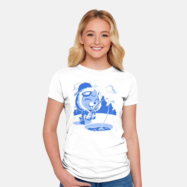 Winter Fishing-Womens-Fitted-Tee-estudiofitas