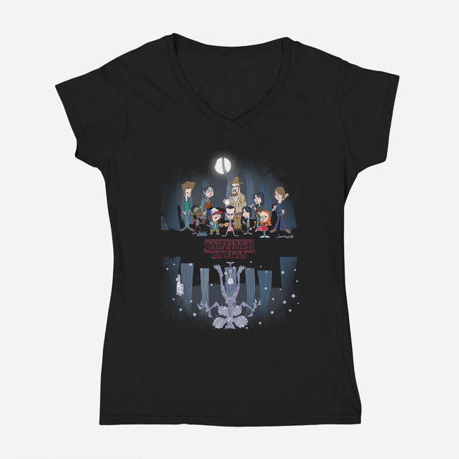 Stranger Stuff-Womens-V-Neck-Tee-Fritsch