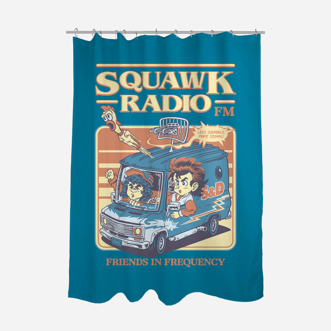 Squawk Radio FM-None-Polyester-Shower Curtain-The Rawbot