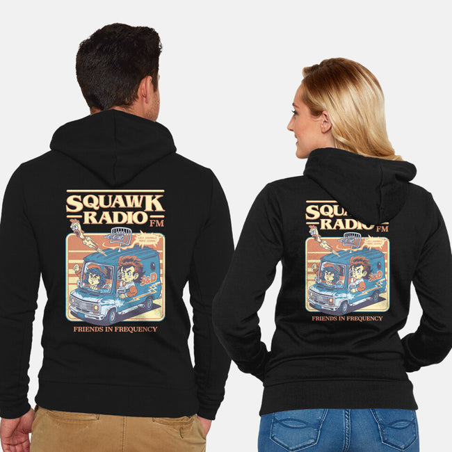 Squawk Radio FM-Unisex-Zip-Up-Sweatshirt-The Rawbot