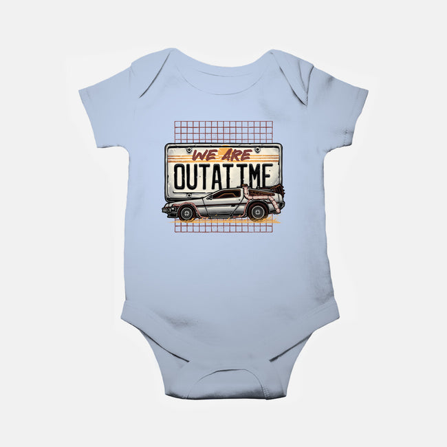 We Are Outatime-Baby-Basic-Onesie-glitchygorilla