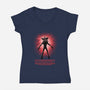 Flower Face Monster-Womens-V-Neck-Tee-rmatix