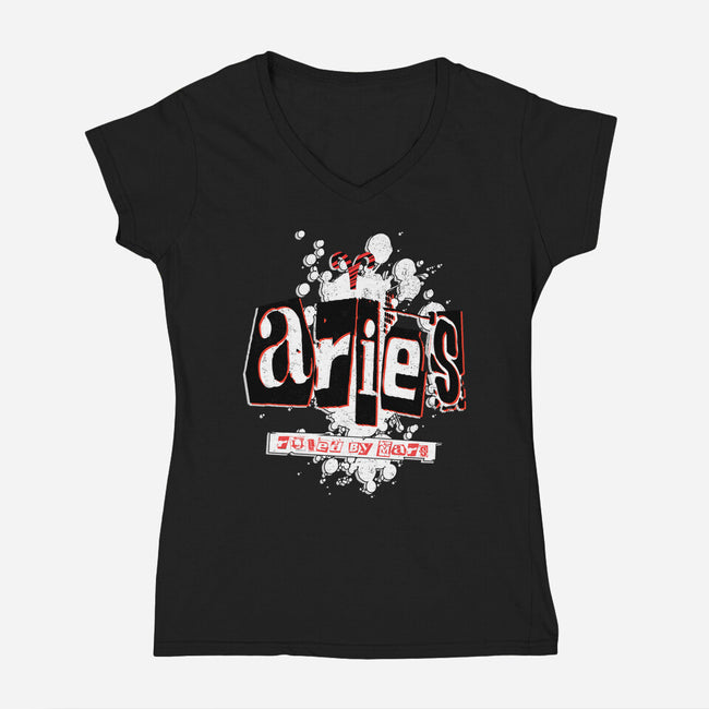 Ruled By Mars-Womens-V-Neck-Tee-palmstreet