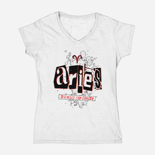Ruled By Mars-Womens-V-Neck-Tee-palmstreet