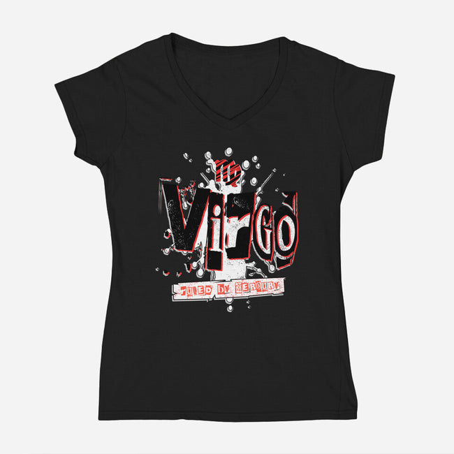 Virgo Ruled By Mercury-Womens-V-Neck-Tee-palmstreet