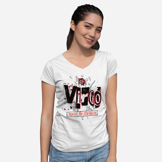 Virgo Ruled By Mercury-Womens-V-Neck-Tee-palmstreet