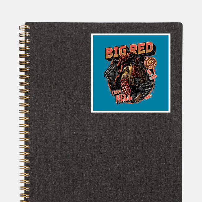 Big Red From Hell-None-Glossy-Sticker-glitchygorilla