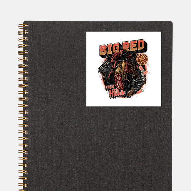 Big Red From Hell-None-Glossy-Sticker-glitchygorilla