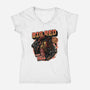Big Red From Hell-Womens-V-Neck-Tee-glitchygorilla