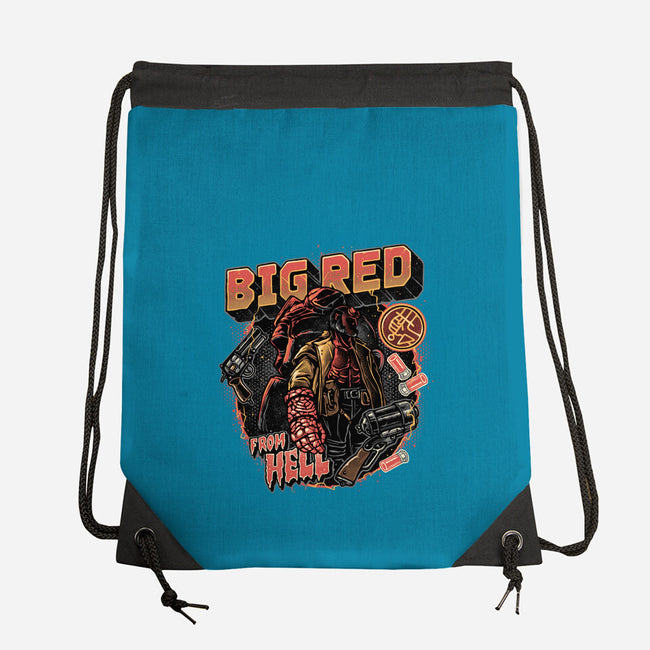 Big Red From Hell-None-Drawstring-Bag-glitchygorilla