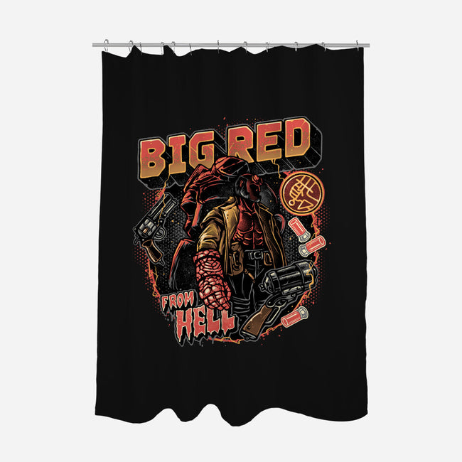 Big Red From Hell-None-Polyester-Shower Curtain-glitchygorilla
