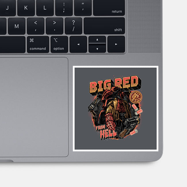 Big Red From Hell-None-Glossy-Sticker-glitchygorilla