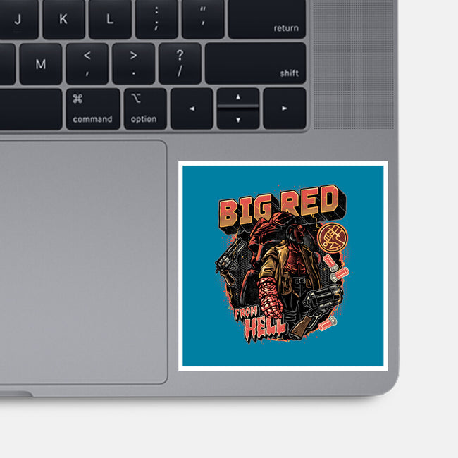 Big Red From Hell-None-Glossy-Sticker-glitchygorilla