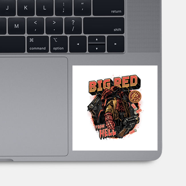 Big Red From Hell-None-Glossy-Sticker-glitchygorilla