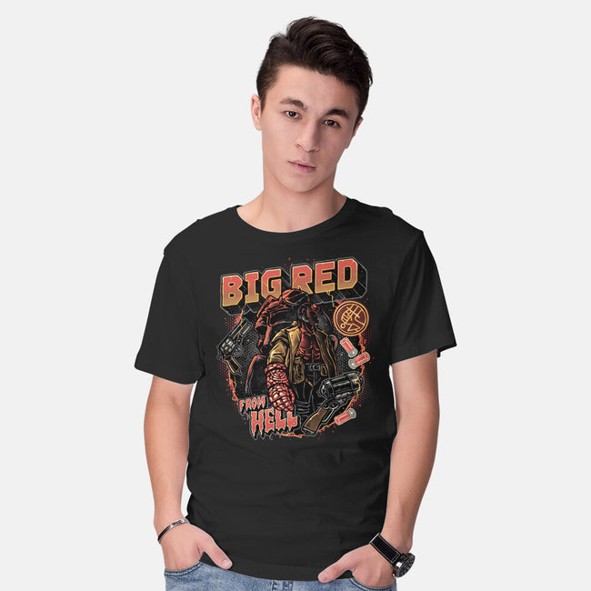 Big Red From Hell-Mens-Basic-Tee-glitchygorilla
