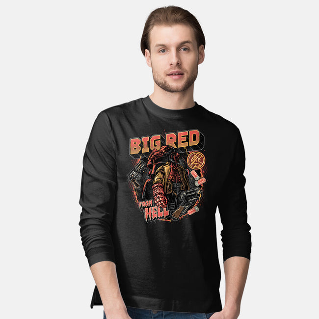 Big Red From Hell-Mens-Long Sleeved-Tee-glitchygorilla