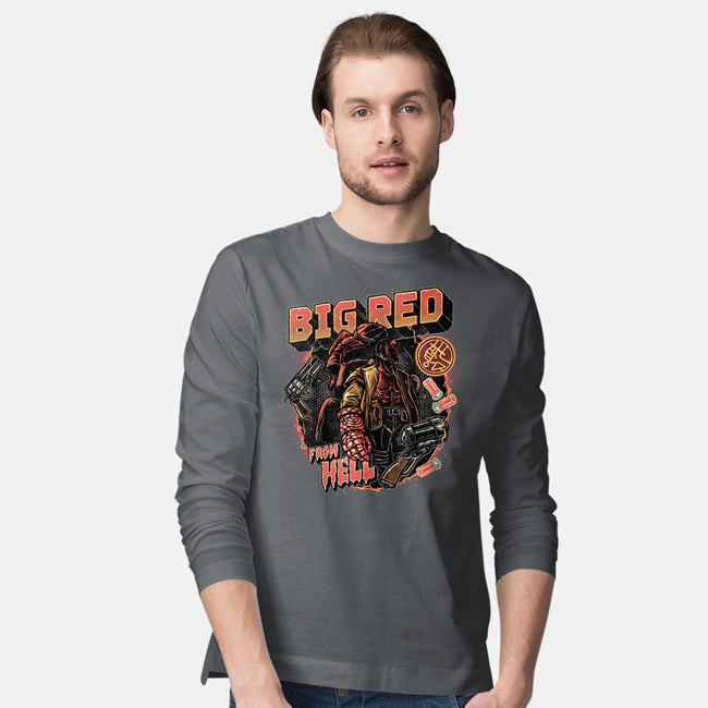 Big Red From Hell-Mens-Long Sleeved-Tee-glitchygorilla