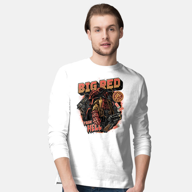 Big Red From Hell-Mens-Long Sleeved-Tee-glitchygorilla