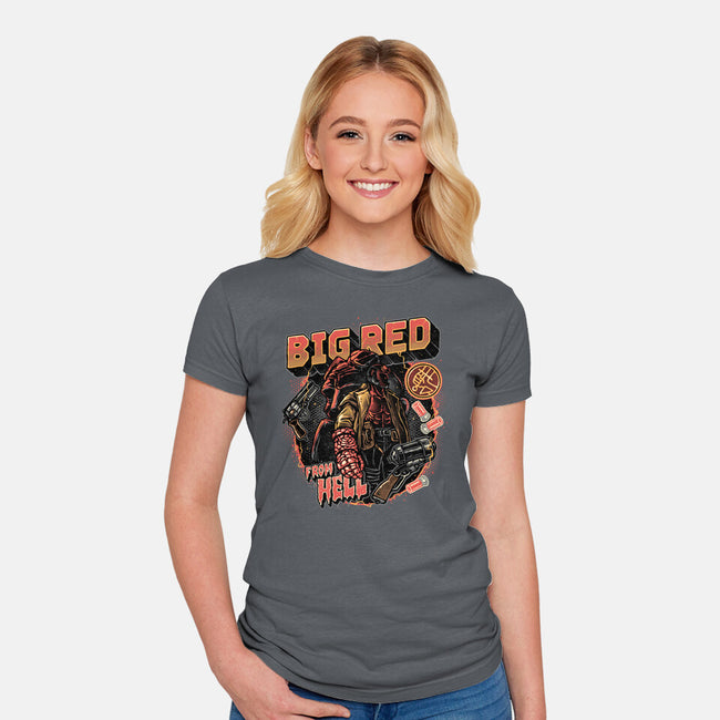 Big Red From Hell-Womens-Fitted-Tee-glitchygorilla