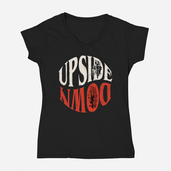 Critical Hit From The Upside Down-Womens-V-Neck-Tee-alfbocreative