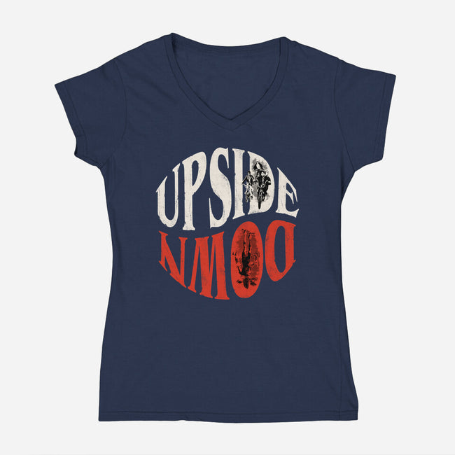 Critical Hit From The Upside Down-Womens-V-Neck-Tee-alfbocreative