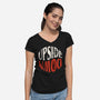 Critical Hit From The Upside Down-Womens-V-Neck-Tee-alfbocreative