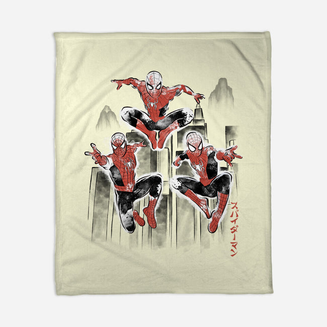 Spider-Verse Sumi-E-None-Fleece-Blanket-Astrobot Invention